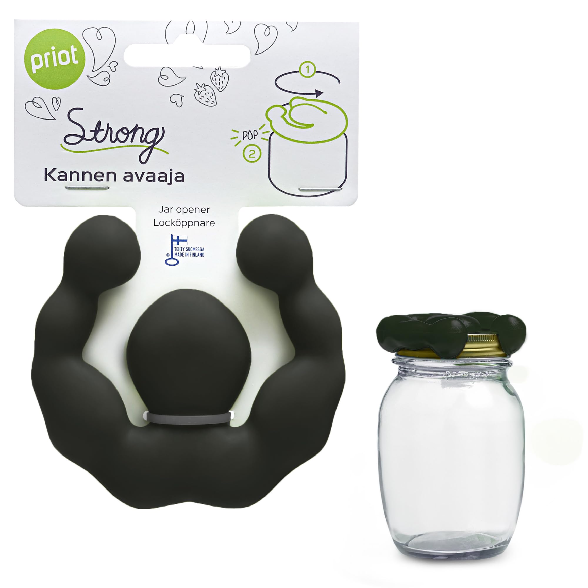 Priot Strong Jar Opener Twist Gripper for Weak Hands, Children, Seniors, People with Arthritis, Kitchen Aid to Easy Grip and Grap Lid Open