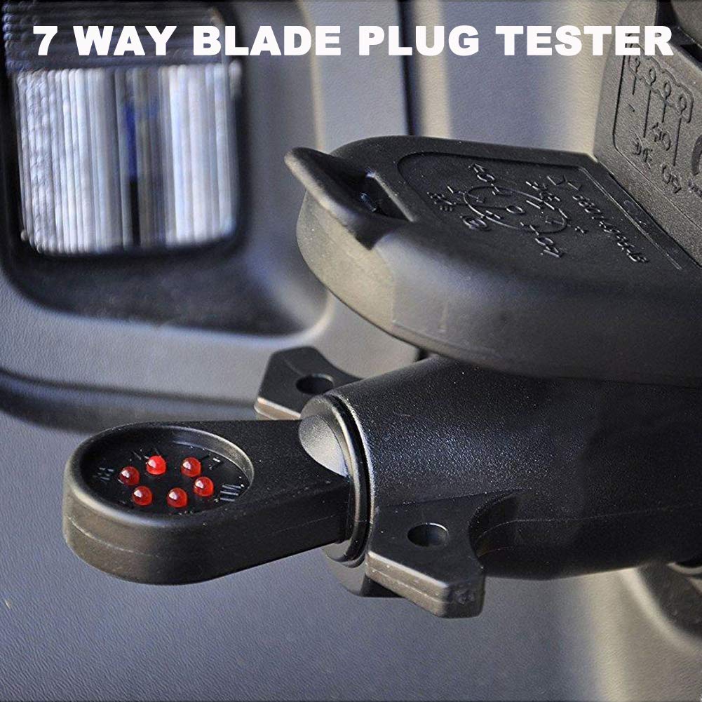 NEW SUN Heavy Duty 7Way Trailer Light Circuit Connector Tester w/LED 7