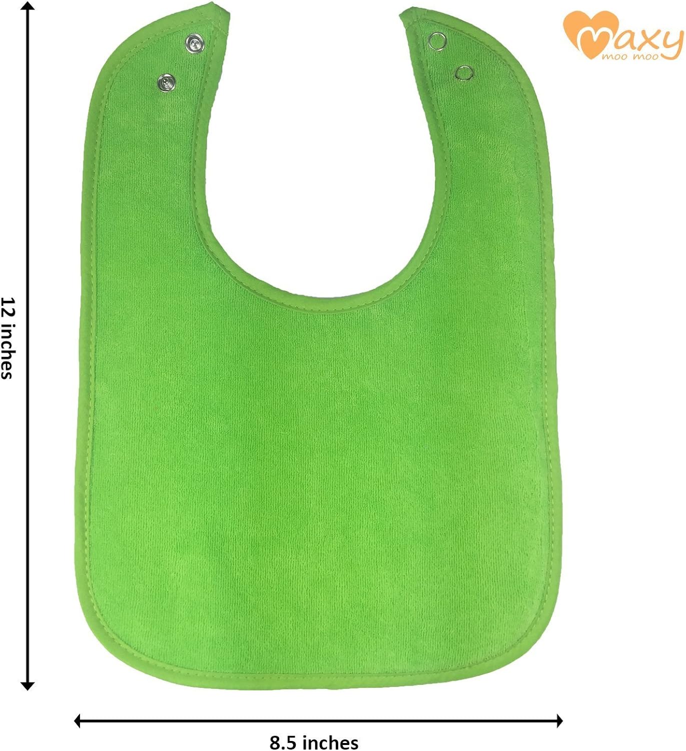 Waterproof Baby Bibs with Snaps, Unisex, 10 Pack, Solid Colors: Clothing