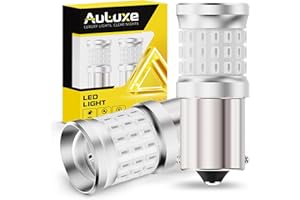 AULUXE Upgraded 1156 LED Bulb, 500% Super Bright & Red Color, Replacement for 7506 BA15S P21W Bulbs with Hollowed-Out Heat Di