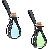 Eco-Fused Cosplay Potion Bottle with Holder - Clear Spherical, Wizard, Witch Costume Accessory - Stopper, Holder, Belt Loop