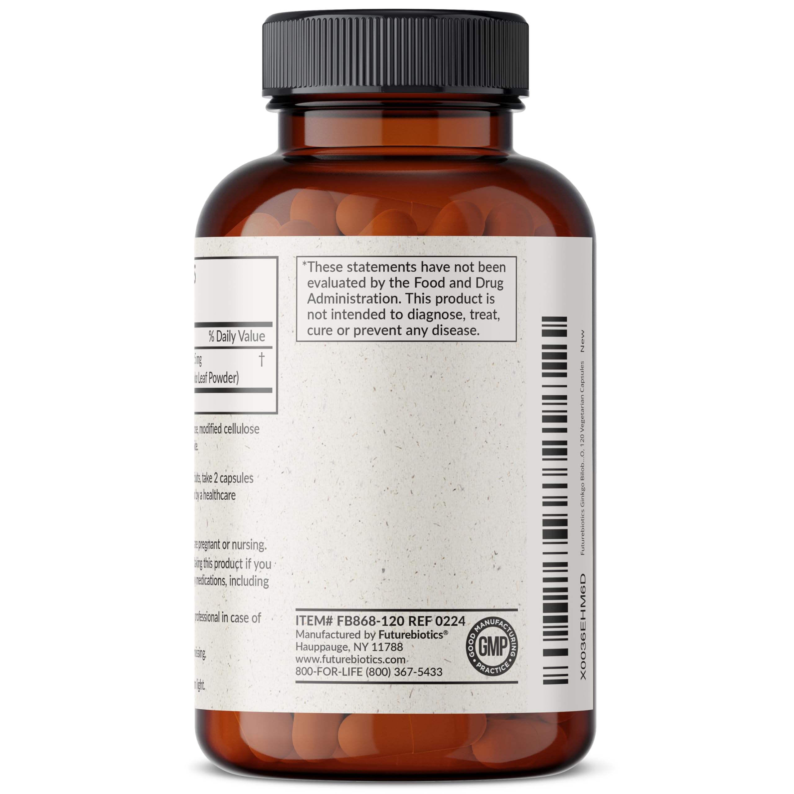 Futurebiotics Ginkgo Biloba Extra Strength Supports Brain Function & Memory Support, 120 Vegetarian Capsules