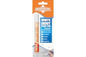 GROUTASTIC White Grout Paint Pen – Waterproof Tile Grout Colorant & Sealer Marker, Quick-Dry, 3 Adjustable Tips (2-3 mm), Ideal for Bathroom, Shower, Kitchen Tiles – Restores & Whitens Grout Lines