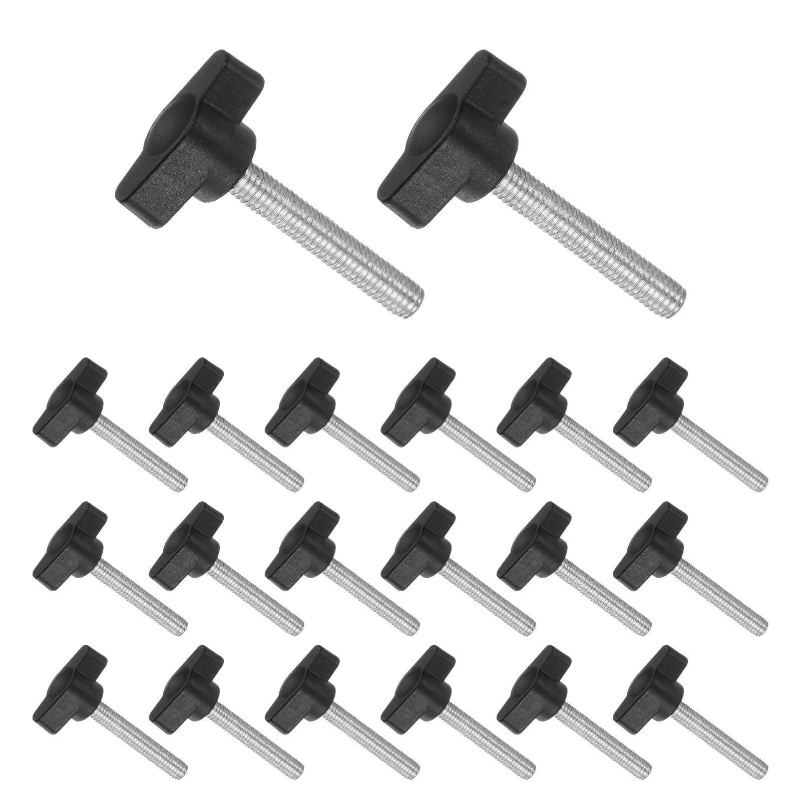 CoCud Tee Wing Knobs Thumb Screw, M6 x 40mm Male Thread, Plastic T Thumb Clamping Screw Threaded Stud Hand Knobs Grip, (Applications: for Machinery Lathes), 20-Pieces