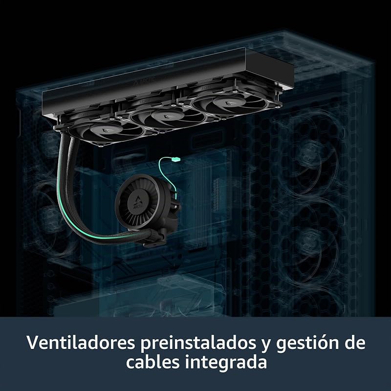 Liquid Freezer III Pro 420 - Refrigerador de CPU AIO, 3 x 140 mm Refrigeración por Agua, 38 mm Radiator, Bomba PWM, Ventilador VRM, AMD AM5/AM4, Intel LGA1851/1700 Marco de Contacto - Negro