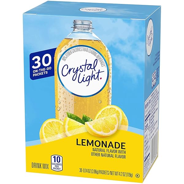 CRYSTAL LIGHT LEMONADE DRINK MIX (30 ON-THE-GO PACKETS)