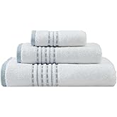 Tommy Bahama - Bath Towels, 100% Soft & Absorbent Cotton, Low Linting & Fade Resistant, Medium Weight Bathroom Towels (Cliff Side Blue, 3 Piece)