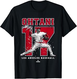 Number and Portrait Shohei Ohtani Los Angeles MLBPA T-Shirt