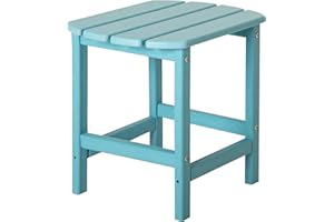 RESTCOZI Adirondack Side Table, Outdoor Side Table Weather Resistant HDPE Small Patio Table for Indoor Outdoor (Oval Table, Turquoise)