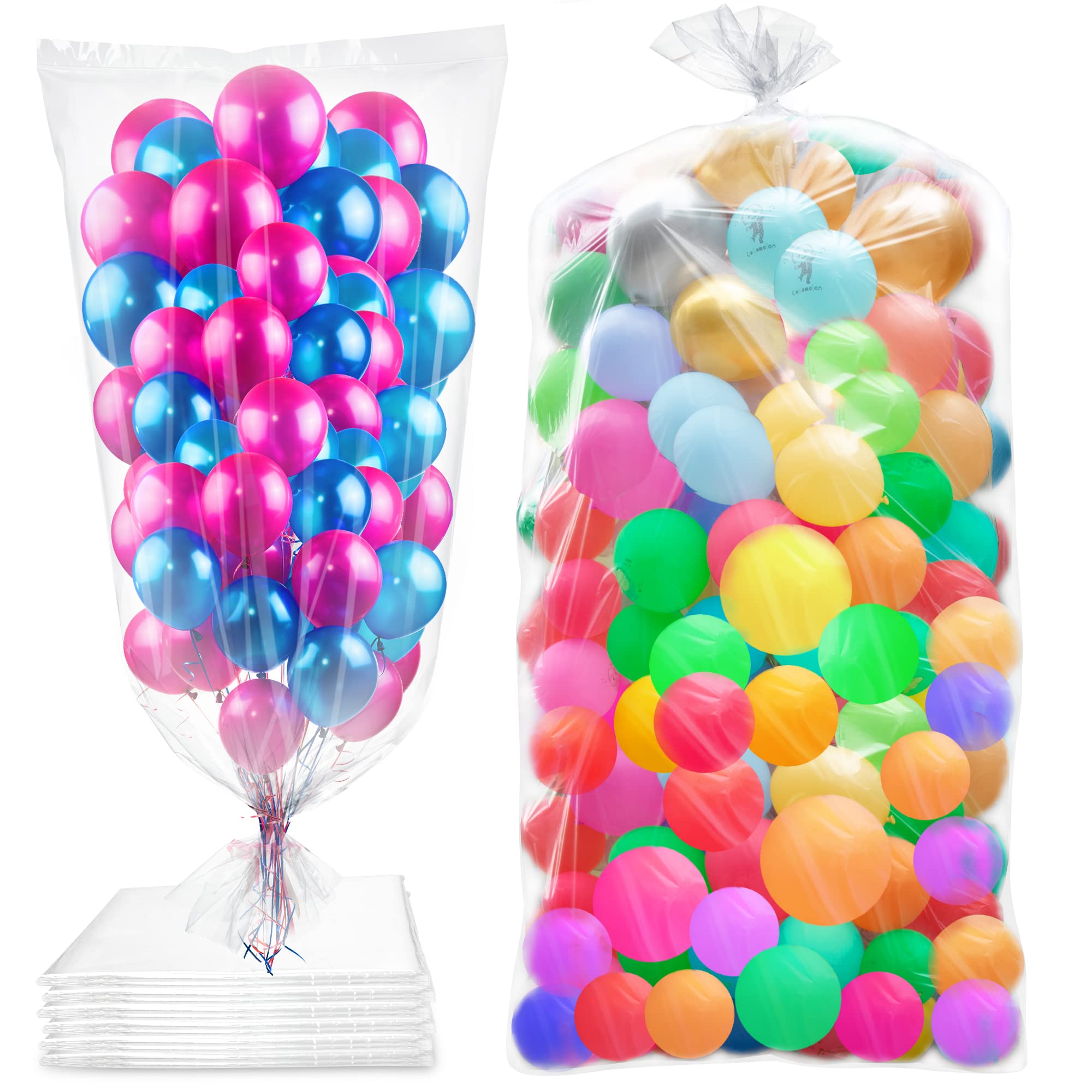 Photo 1 of 6Pcs 98.4 x 59 Inches Large Balloon Bags for Transport, Big Plastic Balloon Storage Bag,Clear Balloon Drop Bag, Giant Carrying Storage Bags for Wedding Birthday Party Supplies