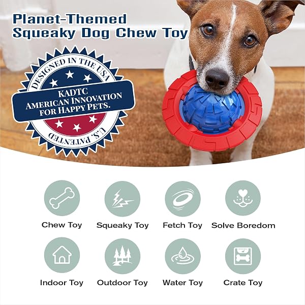 KADTC DOG SQUEAKY TOY FOR SMALL/MEDIUM DOGS FETCH TRAINING TOYS OUTDOOR INTERACTIVE INDOOR CHEW TEETHING CRATE BALL