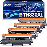 TN830XL TN830 Toner Replacement for Brother TN830XL TN 830XL Toner Work for HL-L2460DW DCP-L2640DW HL-L2405W HL-L2400D HL-L2480DW MFC-L2820DW Printer High Yield (4 Black)