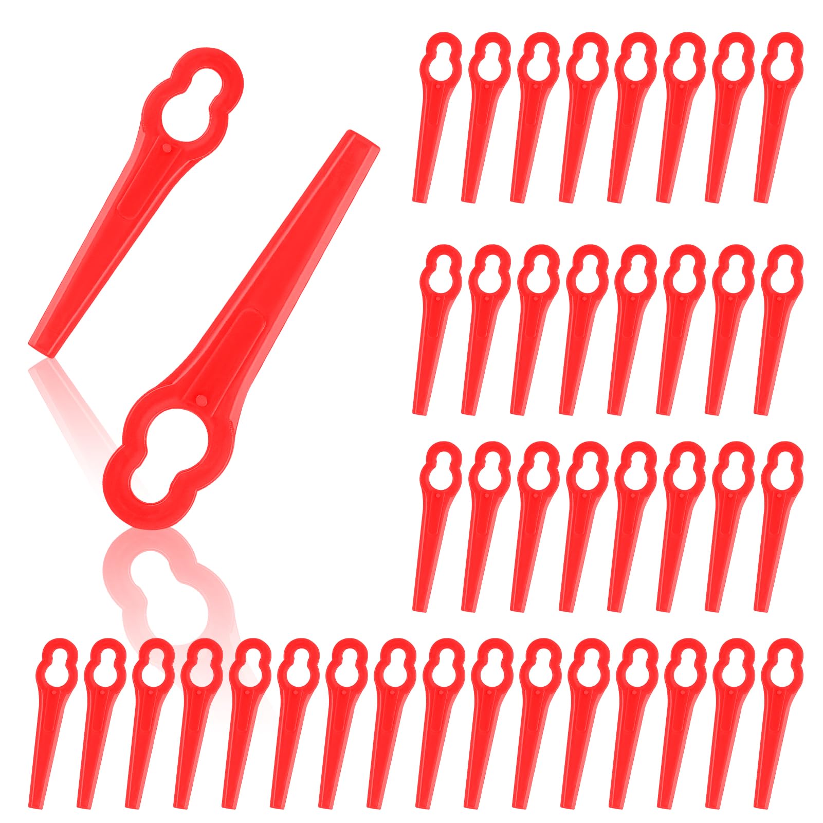 OFFCUP Plastic Grass Trimmer Blades, 110 Pcs Replacement Plastic Blades, 83 mm Lawn Mower Cutting Blades for Einhell GC-CT 18/24 Li、Bosch ART23 LI Accutrim Easytrim Accu Red