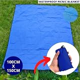 Generise Waterproof Picnic Blanket 100x150cm Blue for Outdoor Use view 3