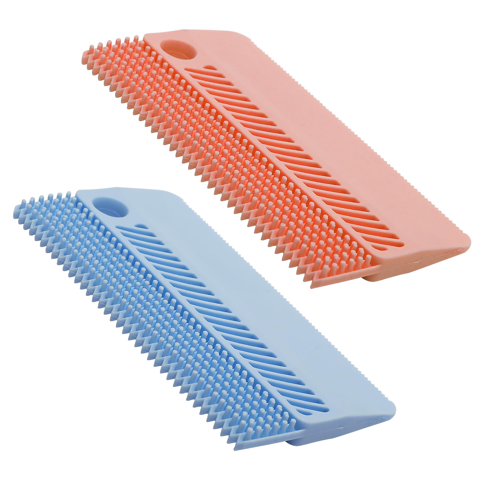 Photo 1 of Silicone Pet Hair Removal Tool 2-in-1 Dog Cat Brush for Shedding & Lint Remover for Couch Carpet 2 Pack Pet Supplies (Pink and Blue)