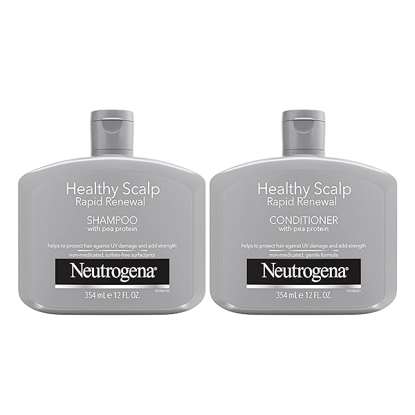 NEUTROGENA HEALTHY SCALP RAPID RENEWAL SHAMPOO & CONDITIONER WITH PEA PROTEIN, UV DAMAGE PROTECTING SHAMPOO FOR STRONG HEALTHY-LOOKING HAIR, 12 FL OZ