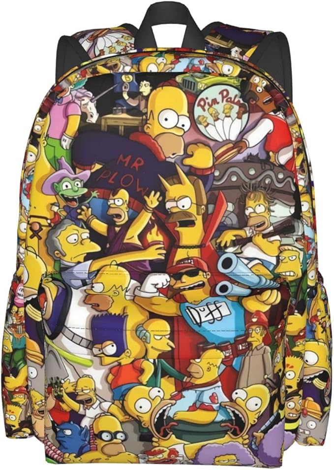 Cartoon Simpsons Multifunctional Travel Work And School Backpack For Men And Women 17inchs Large