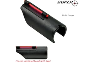 Sniper® Snap-on Fiber Optic Front Sight Kit for Shotguns - 12/20 Gauge; Choice of Green or Red Light Pipe (Red)