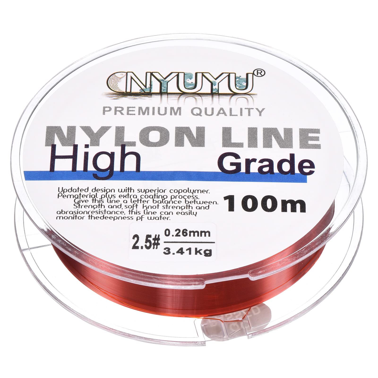 PATIKIL 109Yard/328FT Nylon Fishing Line, 8Lb Monofilament String Wire Fluorocarbon Coated for DIY Craft Hanging Decoration, Wine Red