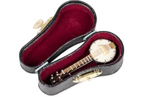 BROADWAY GIFTS CO. Broadway Gift Co. Banjo Miniature Replica Bright White 1.5 x 3 Resin Stone Tabletop Figurine