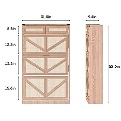 Halitaa Shoe Cabinet with 3 Flip Drawers & 2