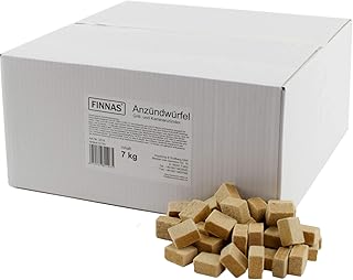 7 kg FINNAS Premium Öko-Kaminanzünder Anzündwürfel Grillanzünder Anzünder Ofenanzünder Feueranzünder Holz-Wachs-Anzünder Holzanzünder Ofen Kaminofen Kaminanzuender Kaminofenanzünder Fire Starter