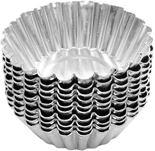 50 Pieces Egg Tart Mold,Pudding Mold,Aluminum Egg Tart Mould Metal Non