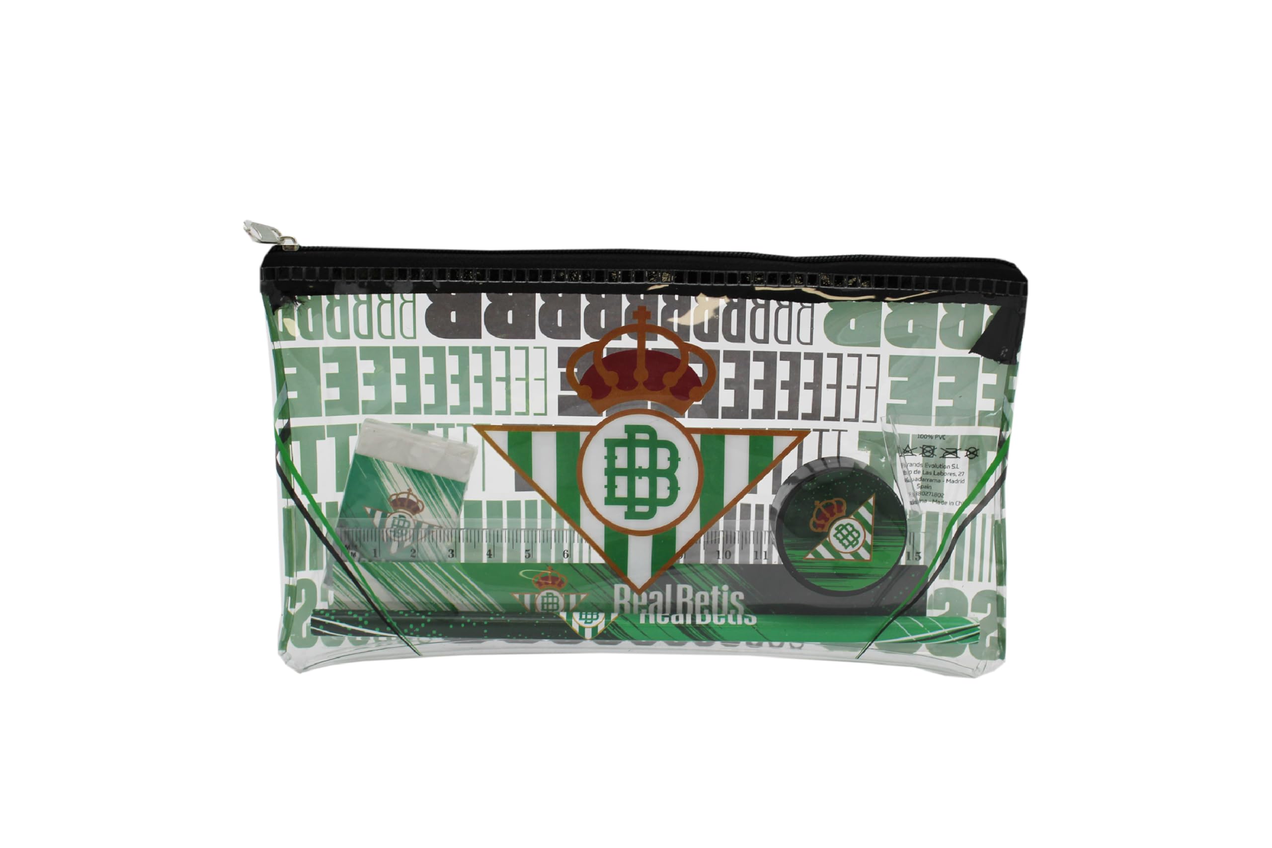 CYPBRANDS Betis Pencil Case w/School Supplies, Green, Estandar, Betis Pencil Case with School Supplies