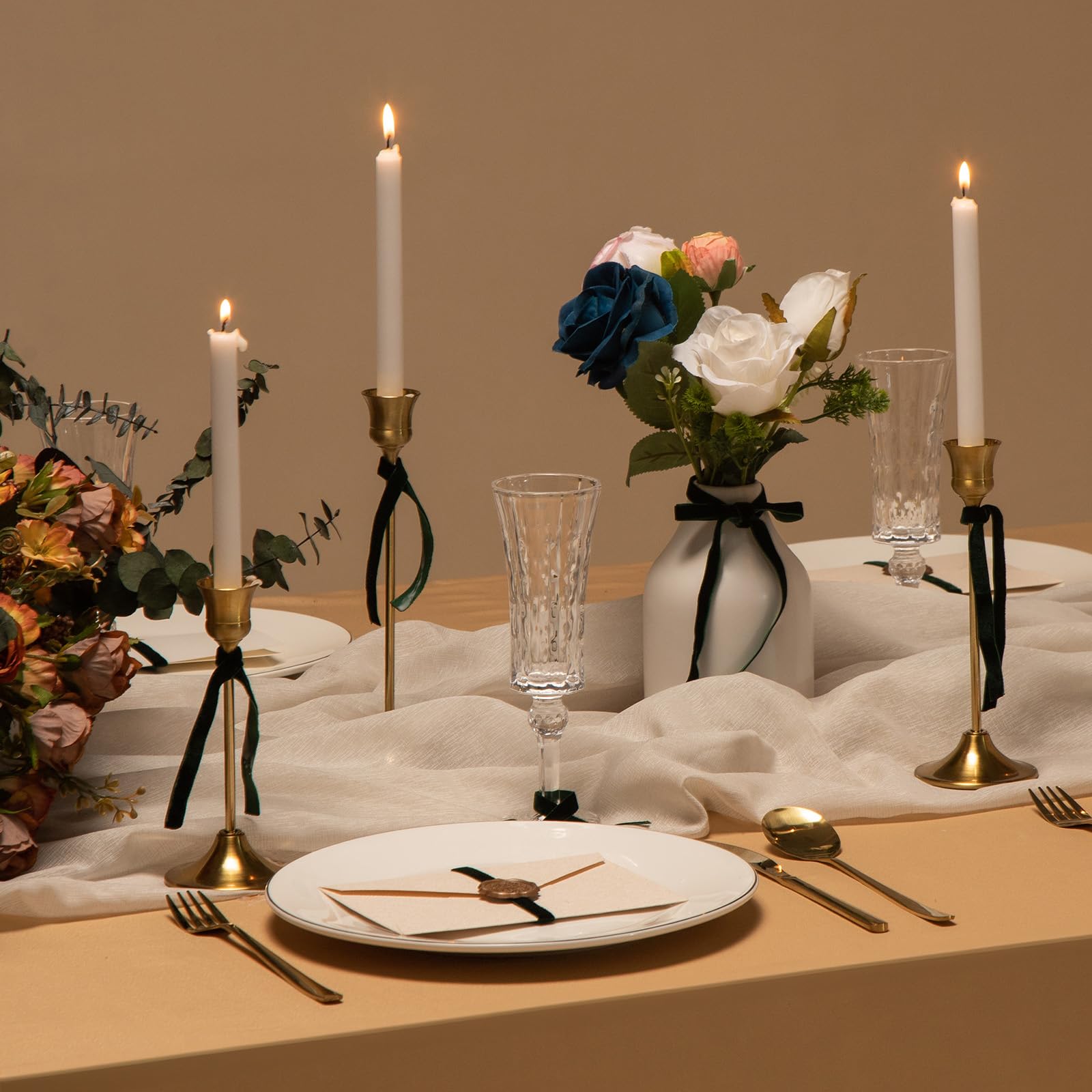 YANGTE 4 Colors Velvet Ribbon Set, 3/8