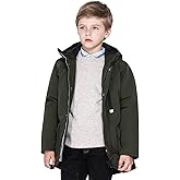 SOLOCOTE Boys Coats Kids Winter Jacket Warm Thick Heavyweight Tough Long Windproof Outwear with Hood