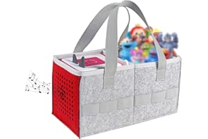 WAEKIYTL Tote Bag for Toniebox Starter Set, Outdoor Carrying Case Portable Hand Bag for Toniebox Audio Player and Tonies Figures, Kids Felt Carrying Bag Organizer with Handle (Red)