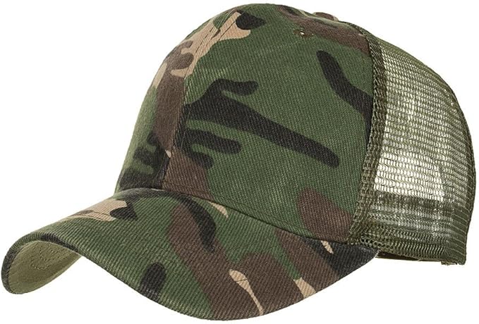 Bravetoshop Camouflage Summer Cap Mesh Hats for Men Women Casual Hats Hip Hop Baseball Caps Z- Brown, Free Size