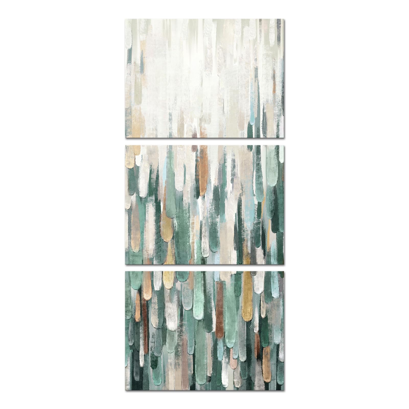 Photo 1 of LoveHouse Sage Green Abstract Canvas Wall Art Green and Yellow Paintings Pictures Prints Green White Artwork