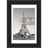upsimples 4x6 Picture Frame, Display Pictures 3.5x5 with Mat or 4 x 6 Without, Wall Hanging Photo Frames, Black, 1 Pack