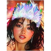 GENBREE Light Up Headband Glowing Crown and Tiara LED Hair Accessories for Women