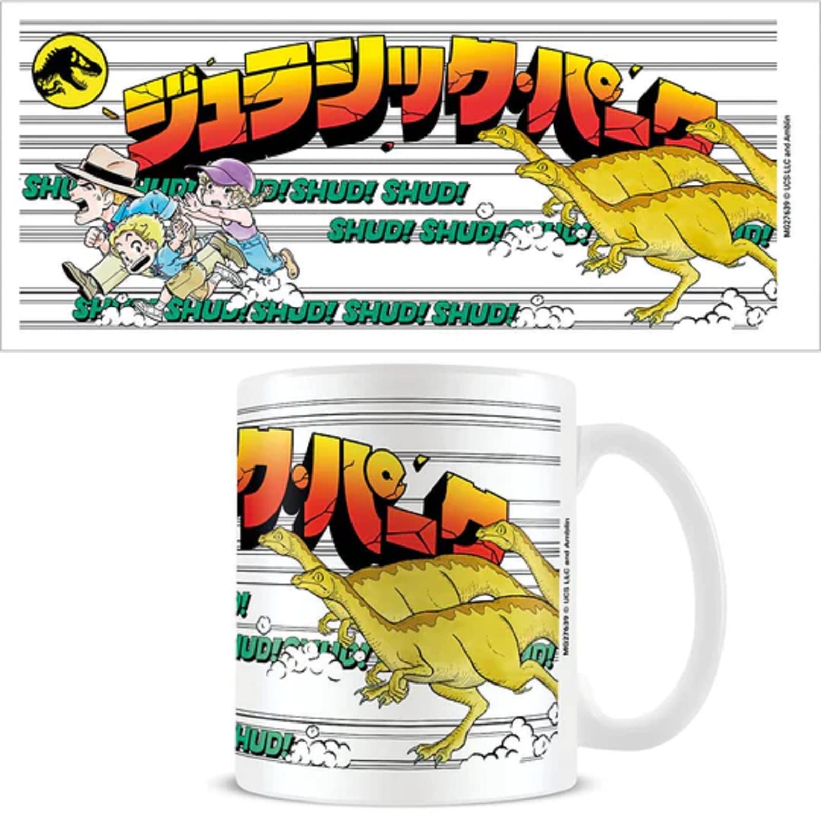 Jurassic Park Coffee Mug in Presentation Gift Box (Stampede Anime Design) 11oz Ceramic White Mug - Official Jurassic Park Merchandise