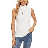 Biffxeu Sleeveless Turtlenecks Tops for Women Lightweight Knit Sleeveless Vest Stretchy Turtleneck