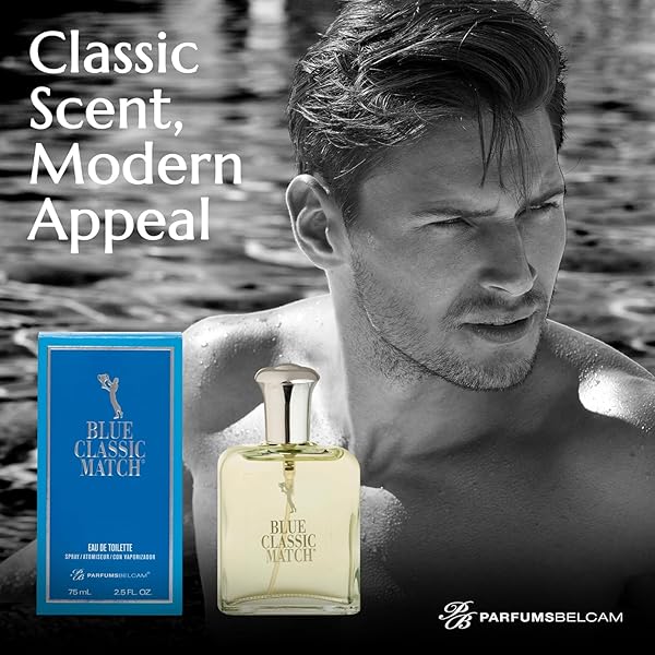 PB PARFUMSBELCAM BLUE CLASSIC MATCH CM EAU DE TOILETTE SPRAY, OUR VERSION OF A DESIGNER EDT, 75 ML