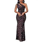 Cololura Sexy Elegant Sequin One Shoulder High