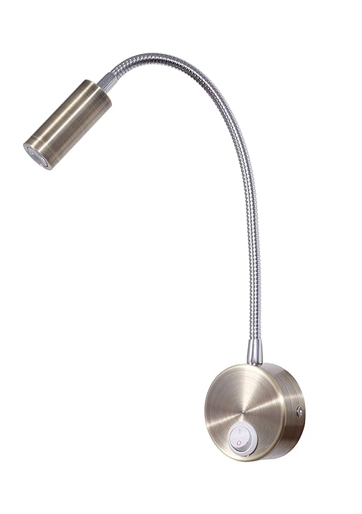 Glitz LED Spot Light, Antique Finish, Bed Side Flexible arm, Warm White 3000k, Reading Light. 3 watt