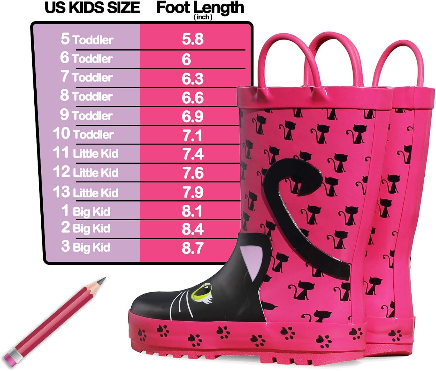 Shoes K KomForme Kids Rain Boots Girl 