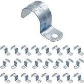 ISPINNER 25pcs 3/4 Inch Zinc Plated Steel EMT Pipe Straps with 1 Hole for EMT Conduit or Pipe Fixing
