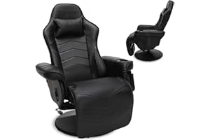 Respawn 900 Console Gaming Recliner with Footrest and Lumbar Support - Comfortable Ergonomic Gaming Chair with Headrest, No Wheels, Reclining, Heavy Duty, Racing Style Video Game Chairs - Black
