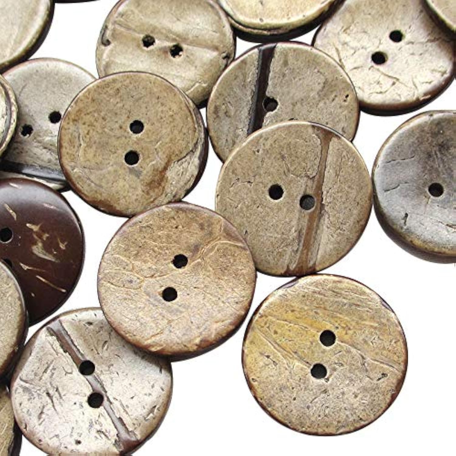 Chenkou Craft 100pcs Brown Natural Coconut Coco Button 2 Holes Craft Clothe Sewing (1/2"(13mm))