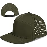Big Head L/XXL Flat Brim Hat Adjustable Water-Resistance Performance Snapback Cap 7 Panel Hats for Men