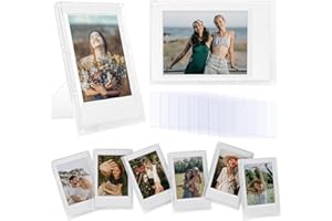 HIYQIN 2x3 Clear Photo Frames - 8 Pack Mini Photo Frames for 3” Fujifilm Instax Mini Film - for Instax Mini 12 11 9 8 7s 90 99 40 EVO Tabletop Frame, 2x3 Photo Dispaly - Frosted Clear