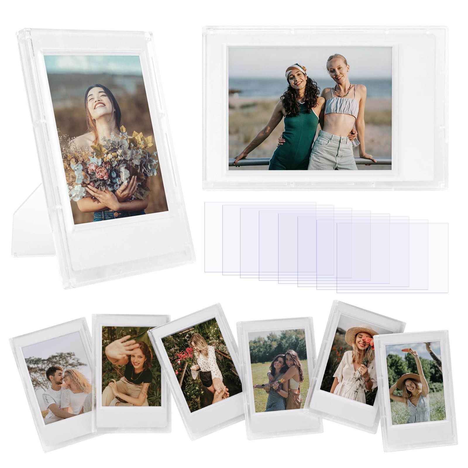 HIYQIN 2x3 Frosted Clear Photo Frames - 8 Pack Mini Photo Frames for Fujifilm Instax Film - for Instax Mini 13 41 12 11 EVO LiPlay/LiPlay+ 9 8 99 7s SE 90 40 - Tabletop Display — image 1