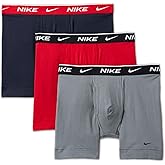 Nike Men's Essential Cotton Stretch W/Fly Boxer Brief Underwear (3-Pack)