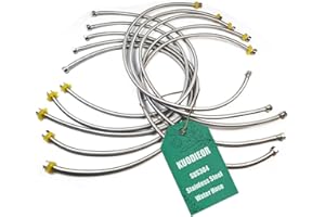 KUODIEOR Flexible Faucet Supply Line Connector, 16-Inch x 1/2" x 1/2" FIP, Premium Braided Stainless Steel Water Supply Hose Line with Anti-Leaking Brass Nut, Perfet for Kitchen Bathroom Sink Faucet (10-Pack)