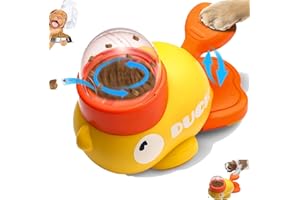 AINAC Duck Treat Dispenser, Duck-Shaped Interactive Dog Treat Dispenser with Button, Anti-Gulping Duck Shaped Slow Feeder Dog Bowls for Healthy Eating for Dogs and Cats